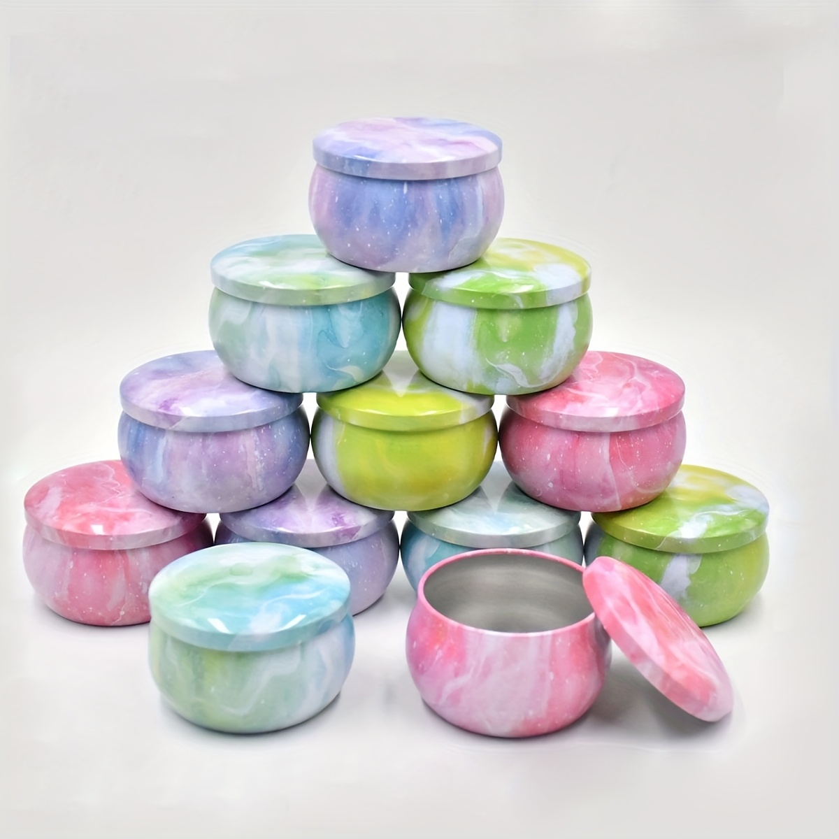 Candle Making Pot - ขวดเทียนโลหะลายท้องฟ้าเต็มไปด้วยดวงดาว แบบเปล่า แพ็ค 6 ขวด ขนาด