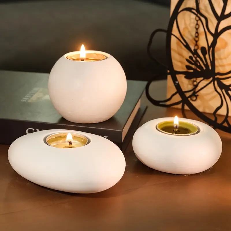 Candle Making Pot - ที่ใส่เทียนทีไลท์แม่พิมพ์ซิลิโคนเรซิน,ลูกบอลคริสตัล/ทรงกลมอีพ็อกซี่เรซินแม่พิมพ์,รูปไข่ยิปซั่มคอนกรีตกระถางดอกไม้ทำแม่พิมพ์