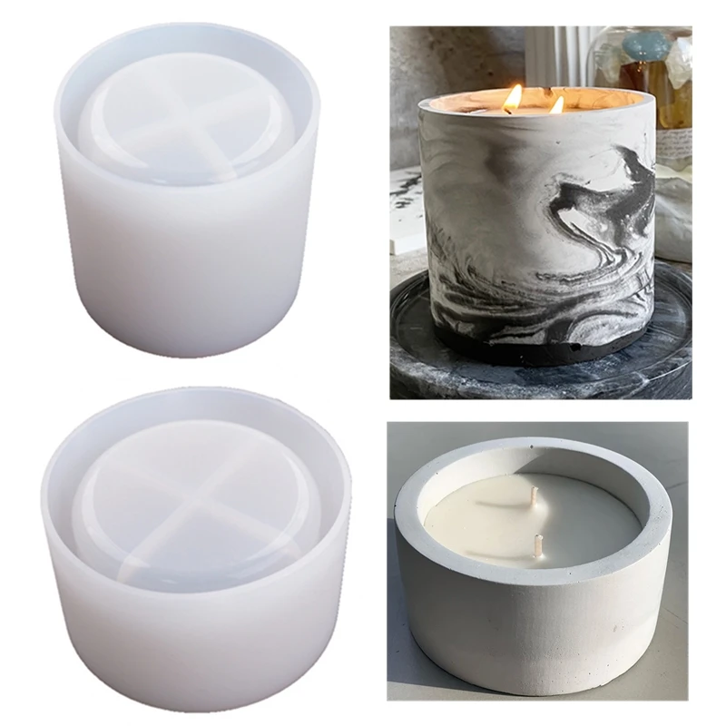 Candle Making Jug - 3 ขนาดรอบซีเมนต์คอนกรีตแม่พิมพ์สําหรับเทียนถ้วยผู้ถือแม่พิมพ์ซิลิโคน DIY Handmade ดอกไม้หม้อดินแม่พิมพ์ขี้ผึ้งกล่องทําเครื่องมือ