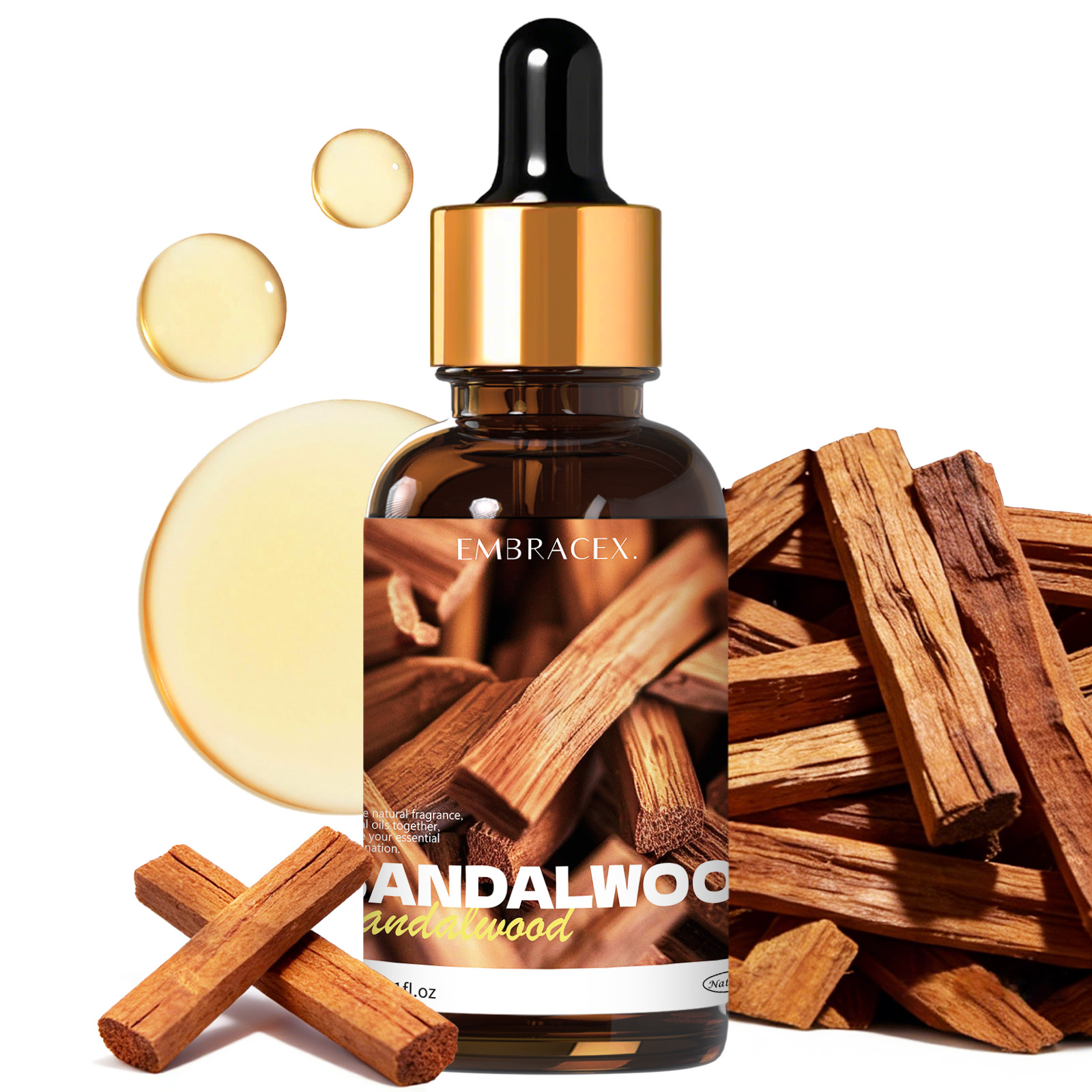 Candle Making Oil Scents - น้ำมันหอมระเหยจากพืชธรรมชาติกลิ่นไม้จันทน์ 30 มล. น้ำหอมปรับอากาศในรถยนต์ กลิ่นหอมอุ่นๆ ใช้ทำเทียนหอม