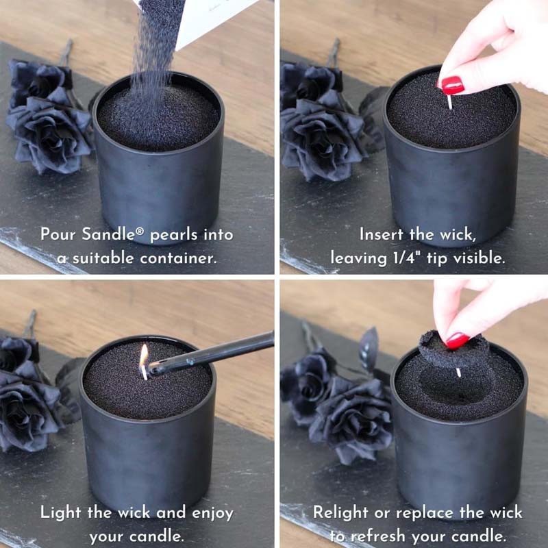 ทรายเทียนสีดำพร้อมไส้เทียน 200 - Candle Making Reno บทวิจารณ์และราคา