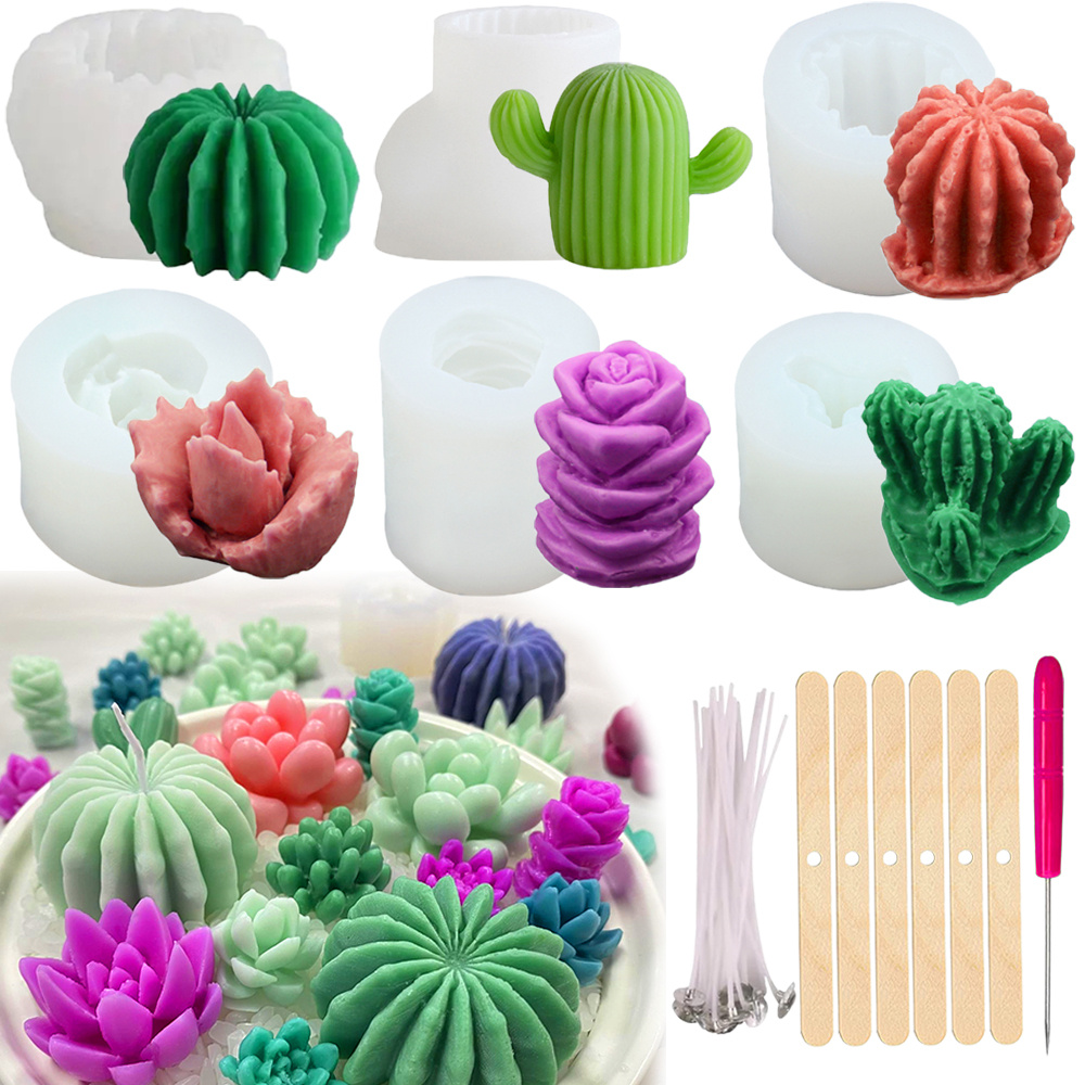 6pcs Succulent ซิลิโคนเทียนแม่ - Candle Making Reno บทวิจารณ์และราคา