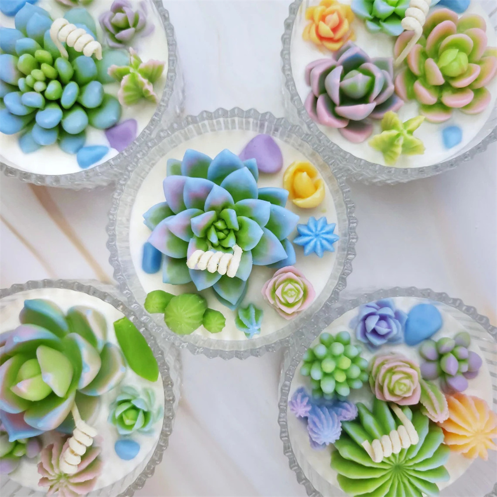 6pcs Succulent ซิลิโคนเทียนแม่ - Candle Making Reno บทวิจารณ์และราคา